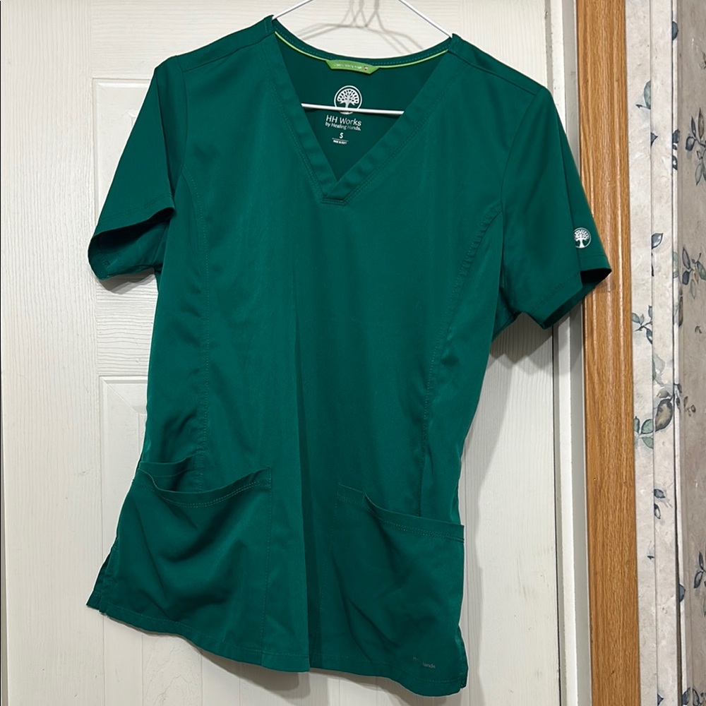 Healing Hands Green Scrub Top